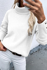 Casual Solid Split Joint Turtleneck Tops(6 Colors)