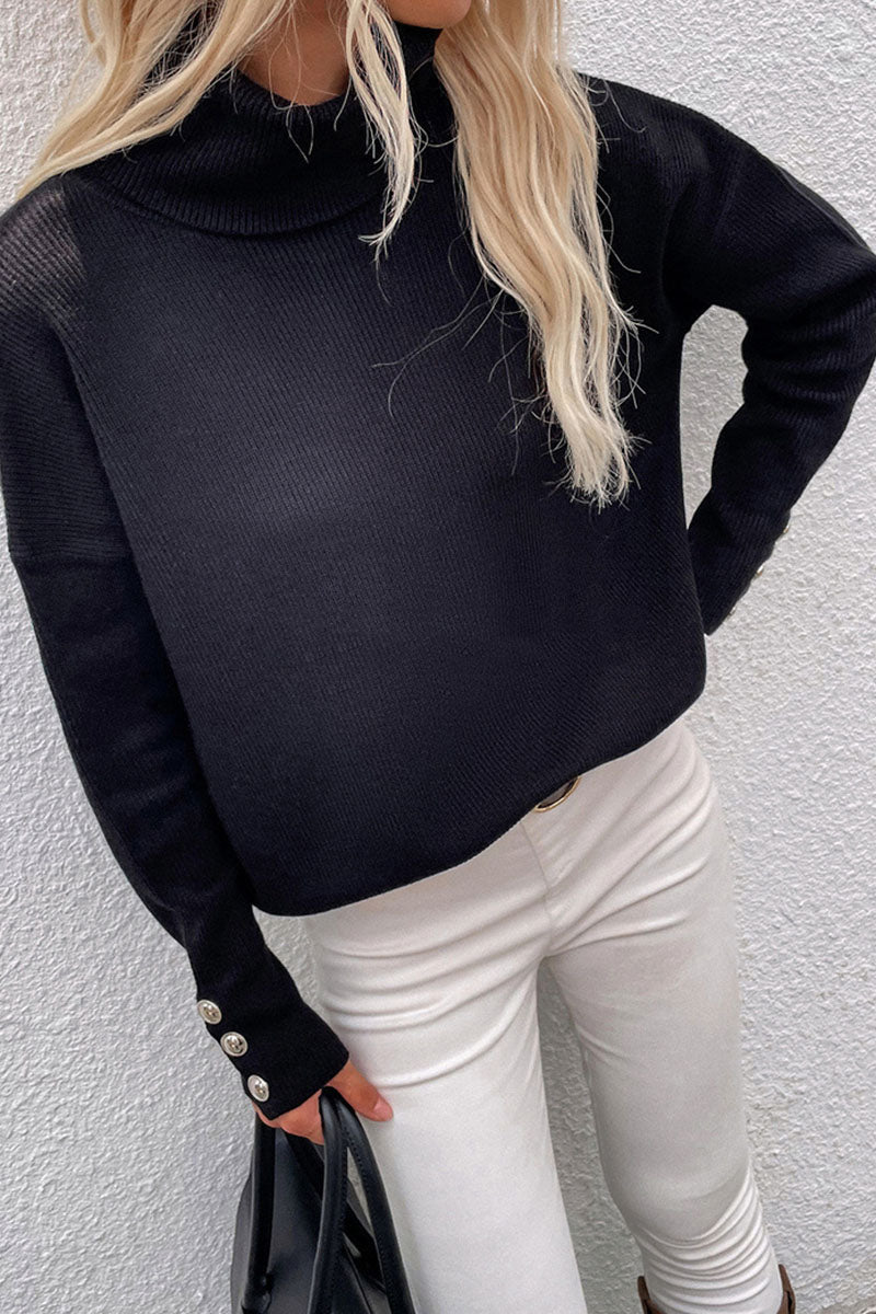 Casual Solid Patchwork Turtleneck Sweaters(6 Colors)