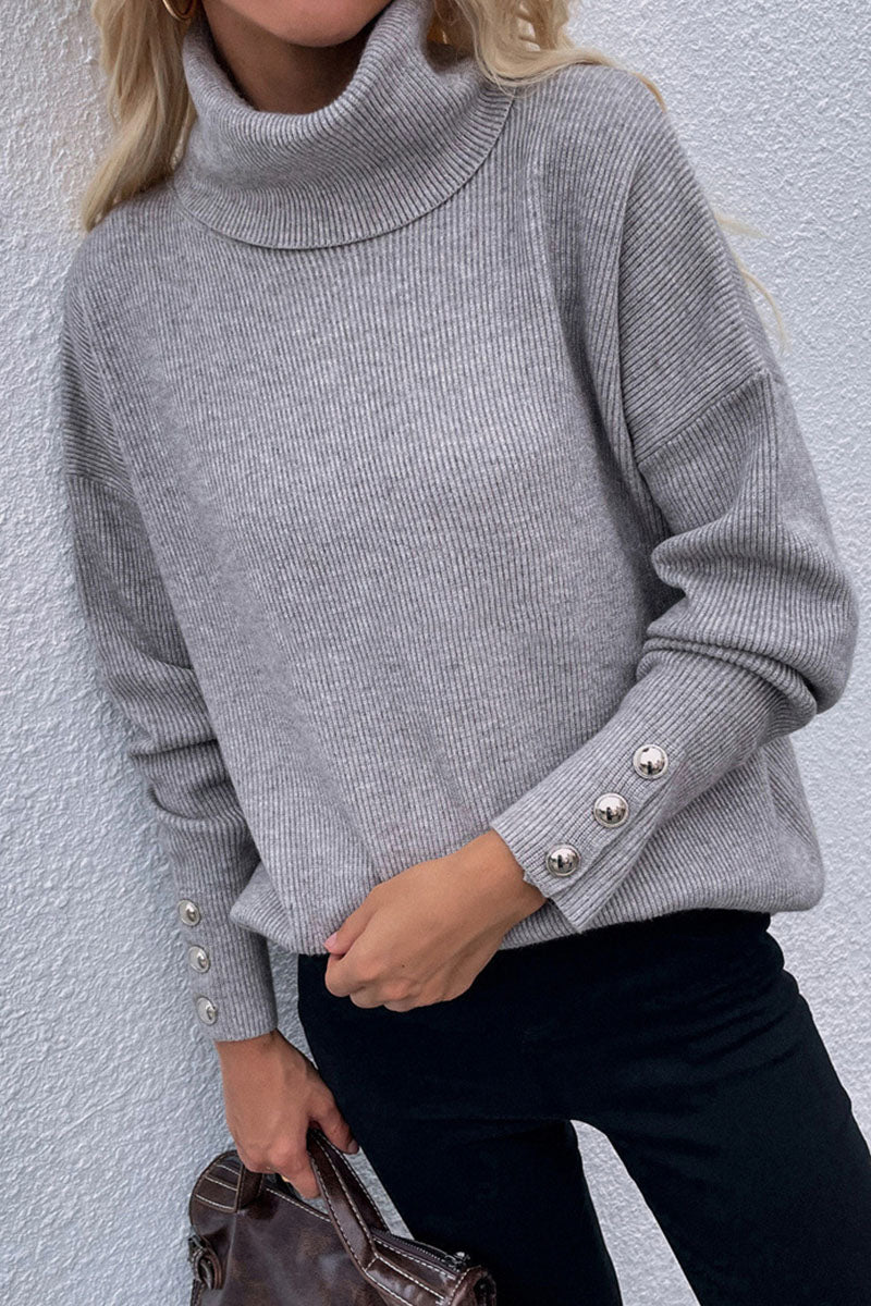 Casual Solid Patchwork Turtleneck Sweaters(6 Colors)