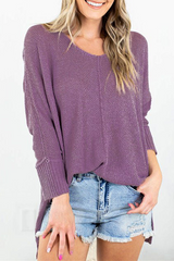 Casual Solid Split Joint Tops(4 Colors)