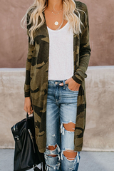 Casual Street Print Split Joint V Neck Outerwear(5 colors)