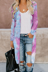 Casual Street Print Split Joint V Neck Outerwear(5 colors)