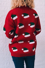 Casual Split Joint  Contrast O Neck Tops Sweater