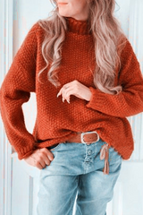 Casual Solid Basic Half A Turtleneck Tops Sweater(4 Colors)