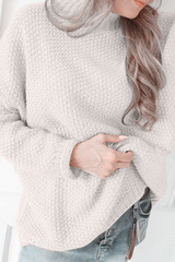 Casual Solid Basic Half A Turtleneck Tops Sweater(4 Colors)