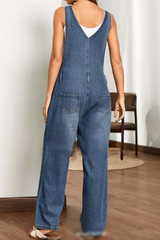 Casual Solid Split Joint Harlan Jumpsuits