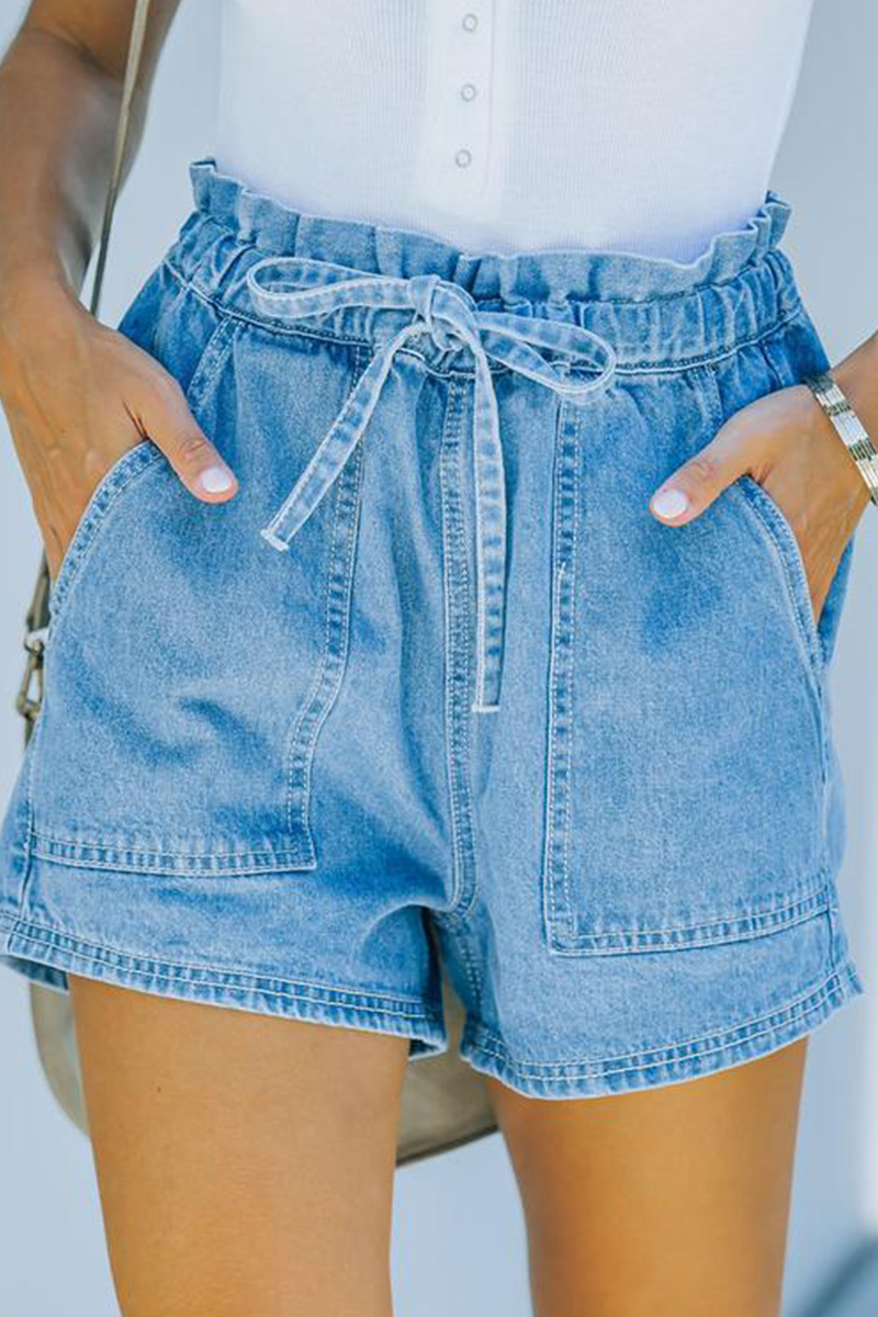 Casual Solid Split Joint Straight Denim Skirts