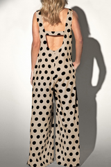 Casual Dot V Neck Straight Jumpsuits(3 Colors)