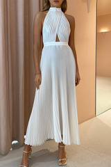 Fashion Geometric Backless Halter Straight Dresses