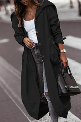 Casual Solid Patchwork Turndown Collar Outerwear