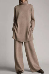 Casual Solid Solid Color Turtleneck Two Pieces