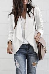 Sweet Street Solid Solid Color Turndown Collar Outerwear