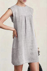 Casual Solid Solid Color O Neck A Line Dresses