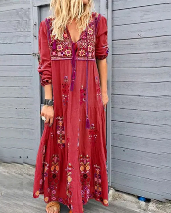 Boho Chic Floral Print Maxi Dress