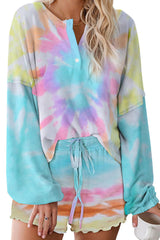 Tie Dye Ruched Two Pieces Sets