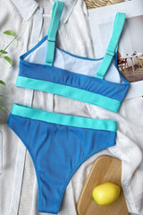 Color Patchwork Two Pieces Swimsuit