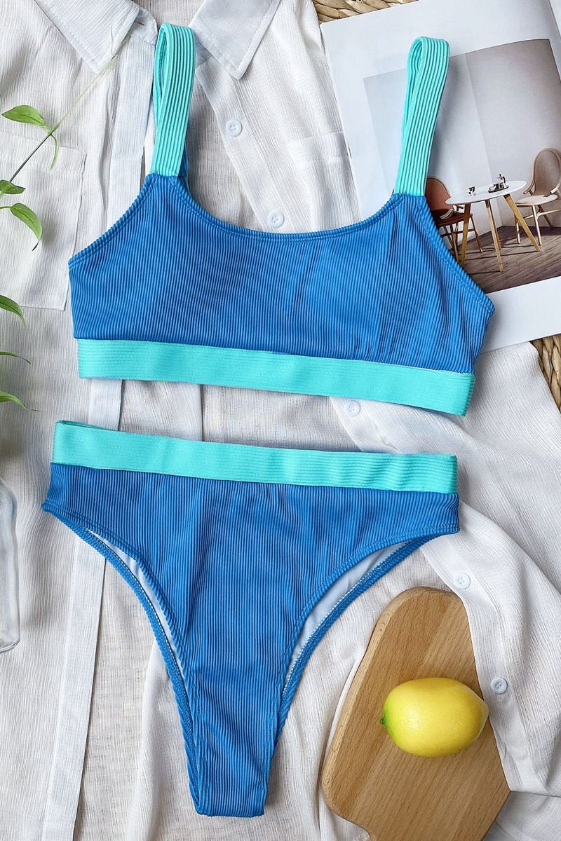 Color Patchwork Two Pieces Swimsuit