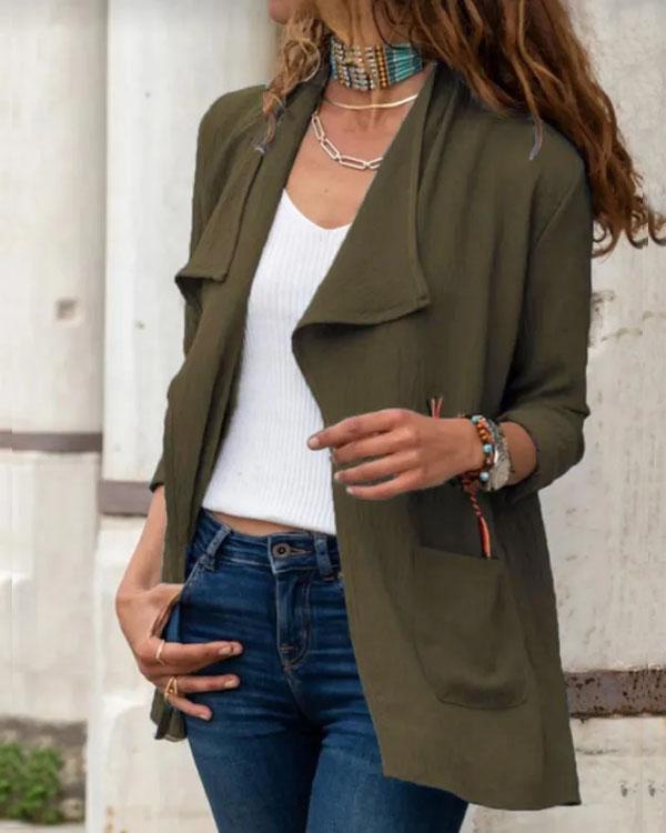 Classic Lapel Suit Blazer Cardigan