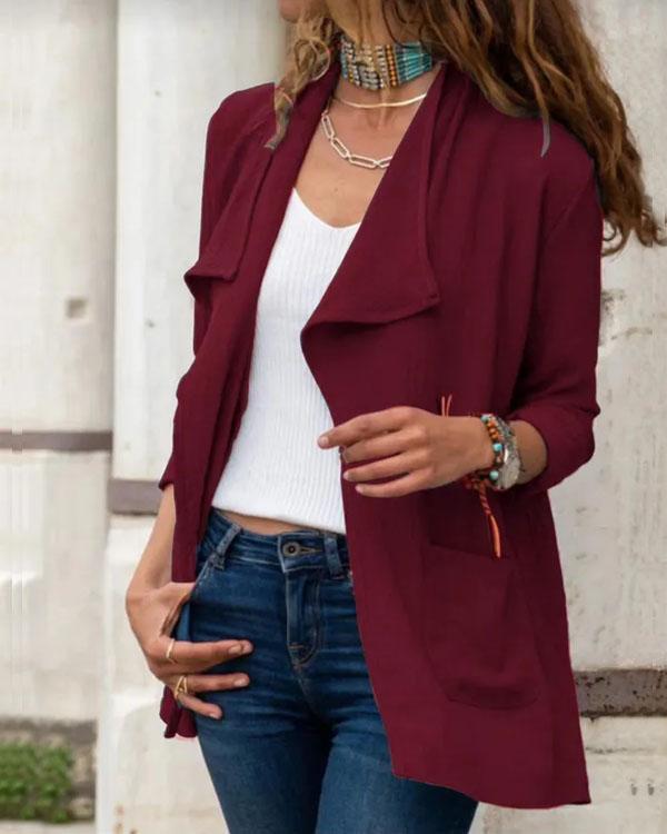 Classic Lapel Suit Blazer Cardigan