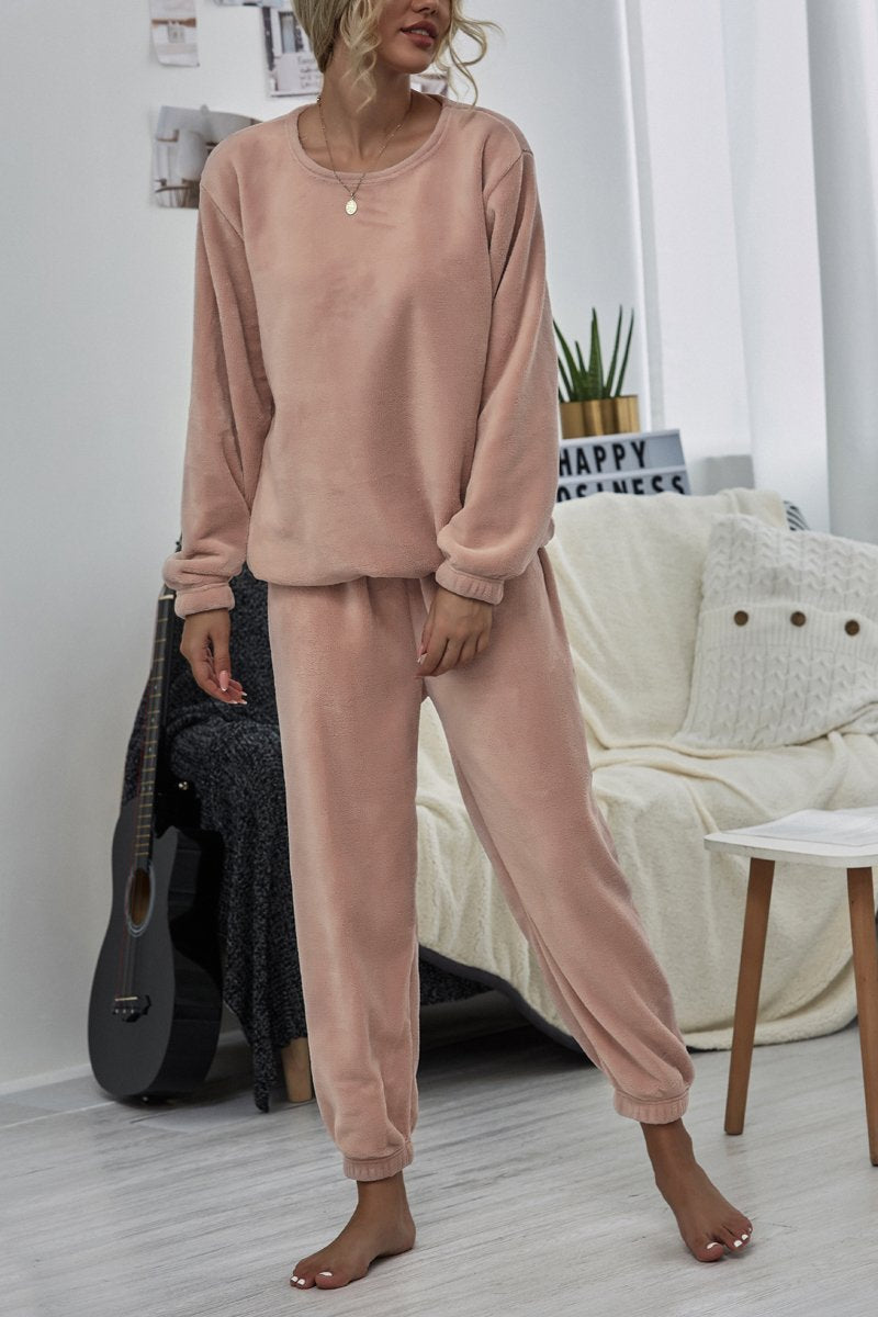 Plush Tracksuit Two Piece Sets