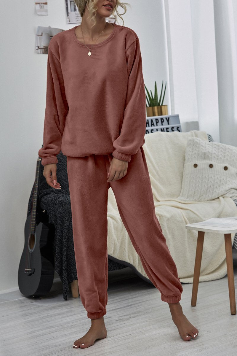 Plush Tracksuit Two Piece Sets