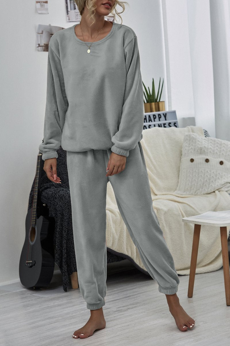 Plush Tracksuit Two Piece Sets