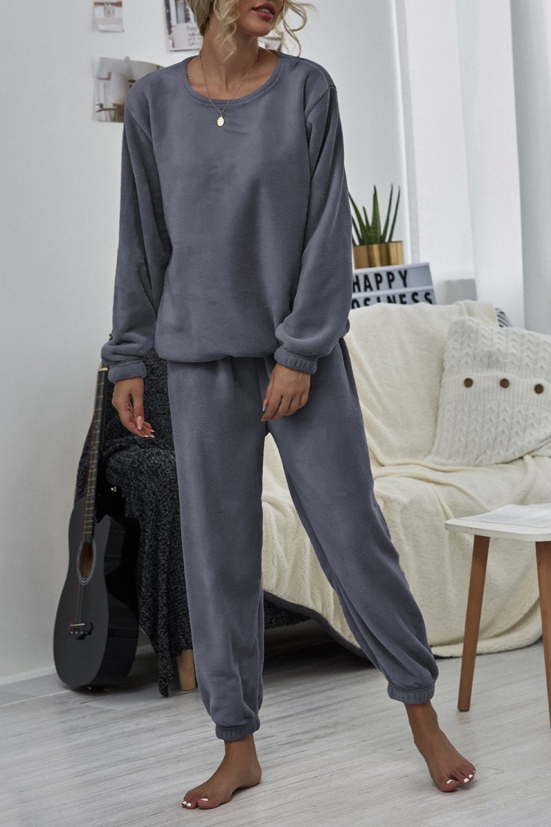 Plush Tracksuit Two Piece Sets