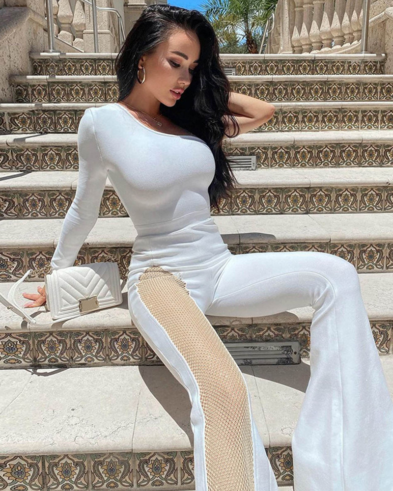 BELLE BLINGS- ONE SLEEVE BANDAGE JUMPSUIT