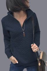Fashion Solid Color Zipper Sweatshirt