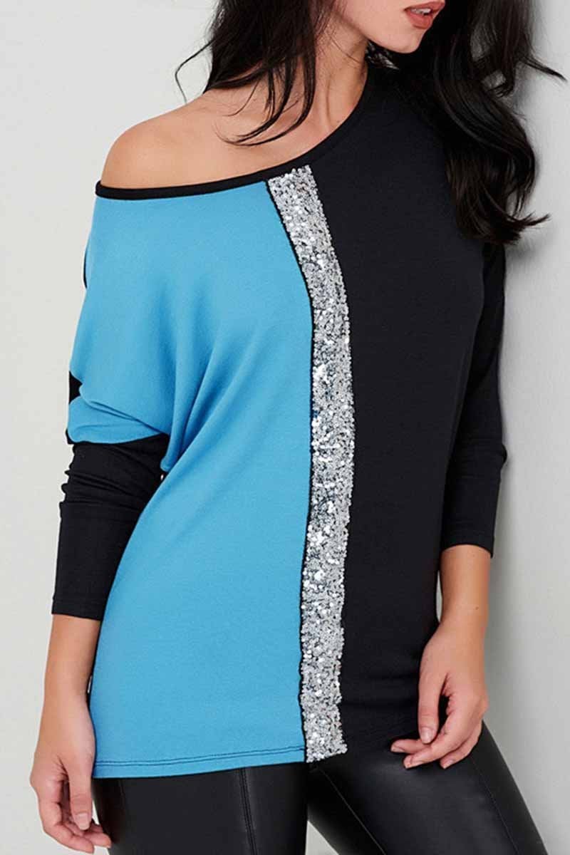 Casual Sequins Tops