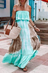 Tie Dye Print Sleeveless Tub Maxi Dress