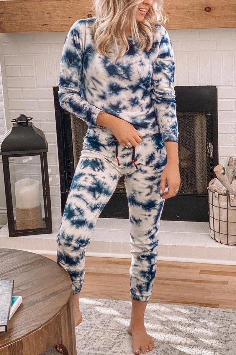 Tie Dye Long Sleeve Two Pieces Sets