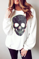 Printed Long Sleeve Loose Sweatshirt