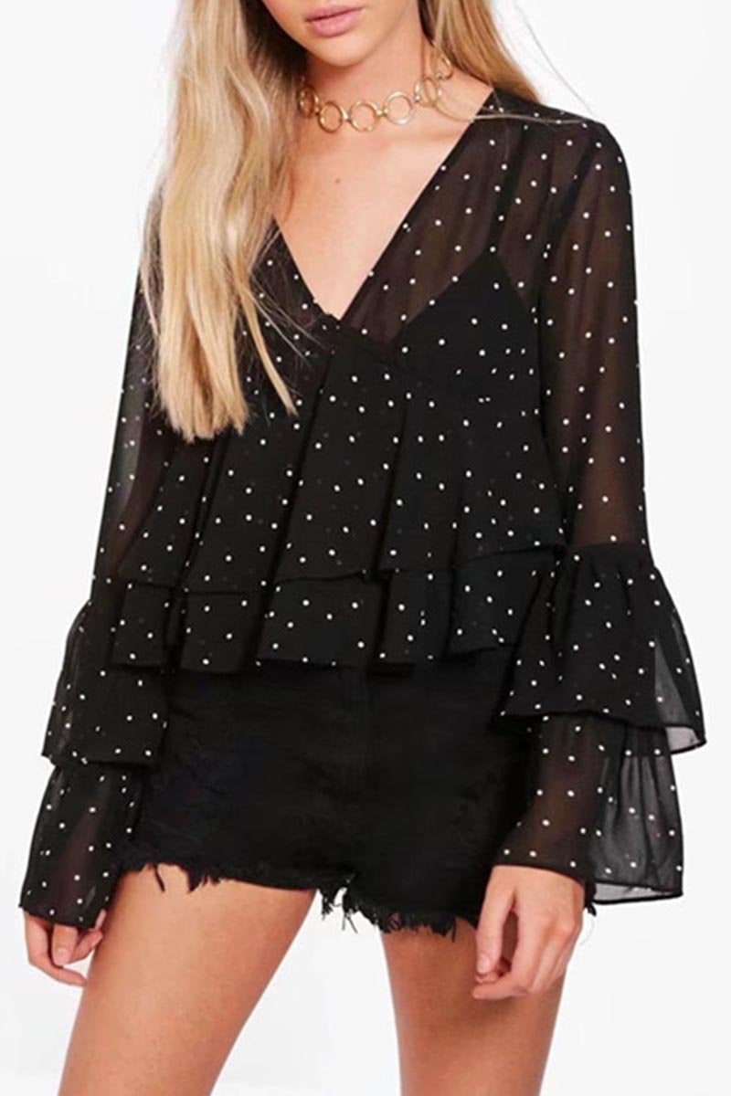 Polka Dot Chiffon Top
