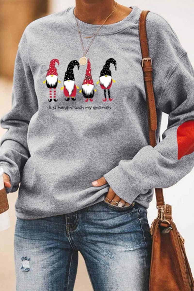 Printed Round Neck Loose Top