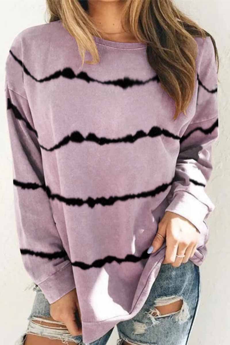 Tie-dye Striped Print Top