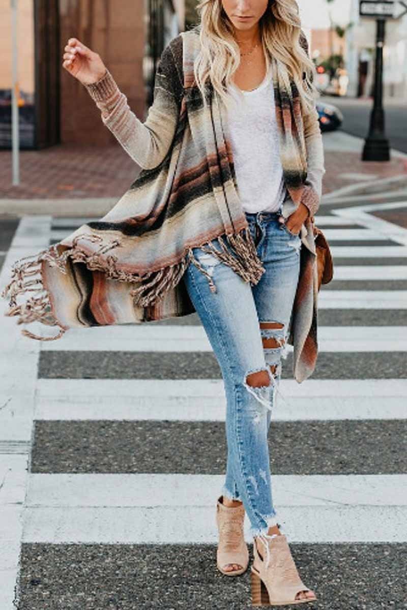 Tassel Cardigan Sweater Tops