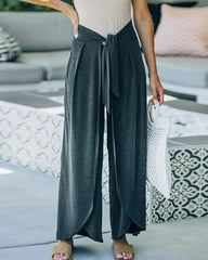 Tie Waist Wide Leg Loose Pants