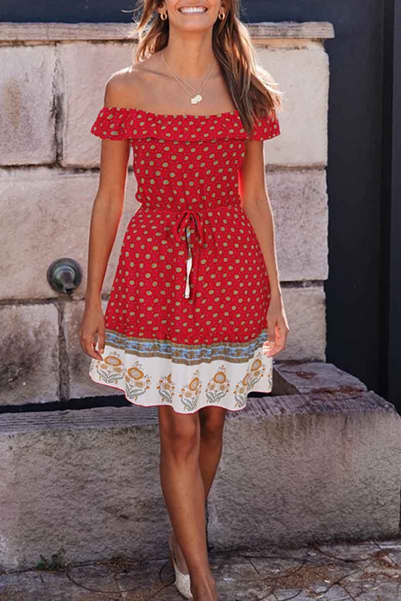 Bohemian Short Sleeve Dress(3 Colors)