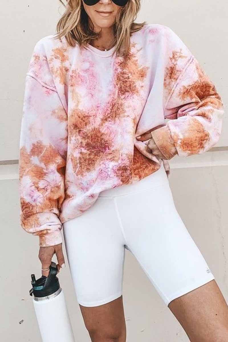 Tie Dry Colorful Long Sleeve Tops