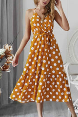 Polka Dot Strap Midi Dress(3 Colors)