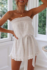 Ruffled Cotton Romper(2 Colors)