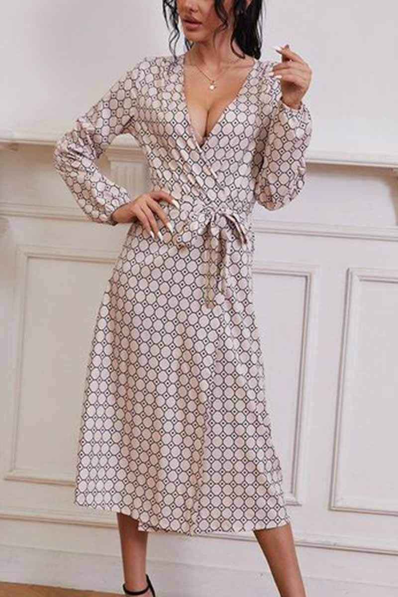 Printed Long Sleeve Dress