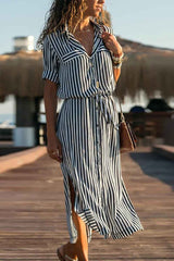 Chiffon Shirt Maxi Dress(2 colors)