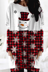 Print Color Block Christmas Sweatshirt