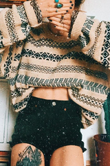 Round Neck Loose Knit Retro Sweater