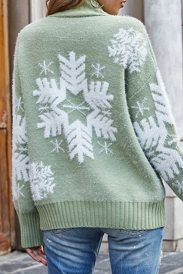 Sweet Snowflake High Neck Sweater