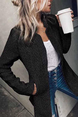 Retro Stand Collar Blazer Woolen Jacket