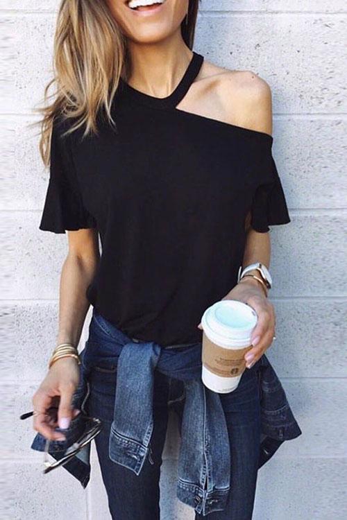 Chic One Shoulder T-shirt