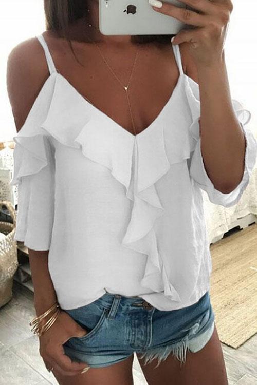 Chiffon Ruffled Top Shirt